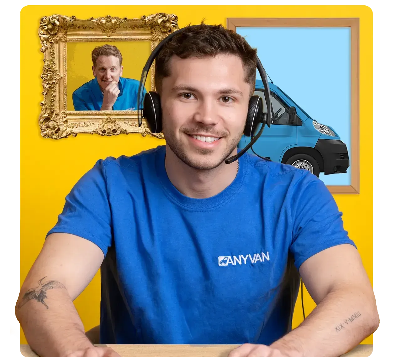 Image of an AnyVan customer service agent ready to help 